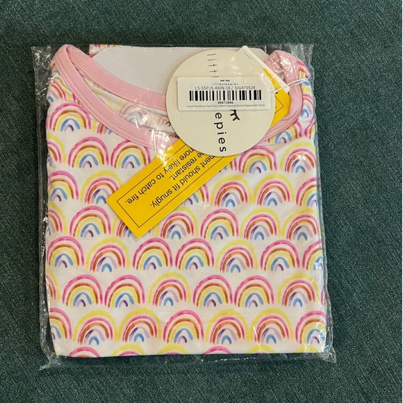 Little Sleepies Other - Little Sleepies Pastel Rainbow NWT Bamboo Pajama Set 9/10 Girls Two Piece